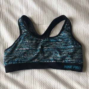 Nike Multi-Colored Black and Blue Sports Bra